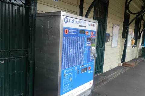 An EFTPOS card terminal on an Australian ticket machine