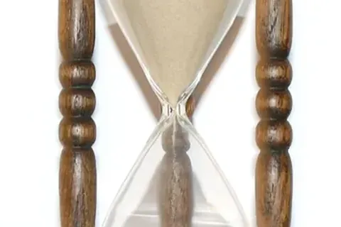 Wooden hourglass