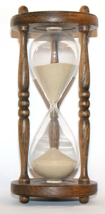 Wooden hourglass