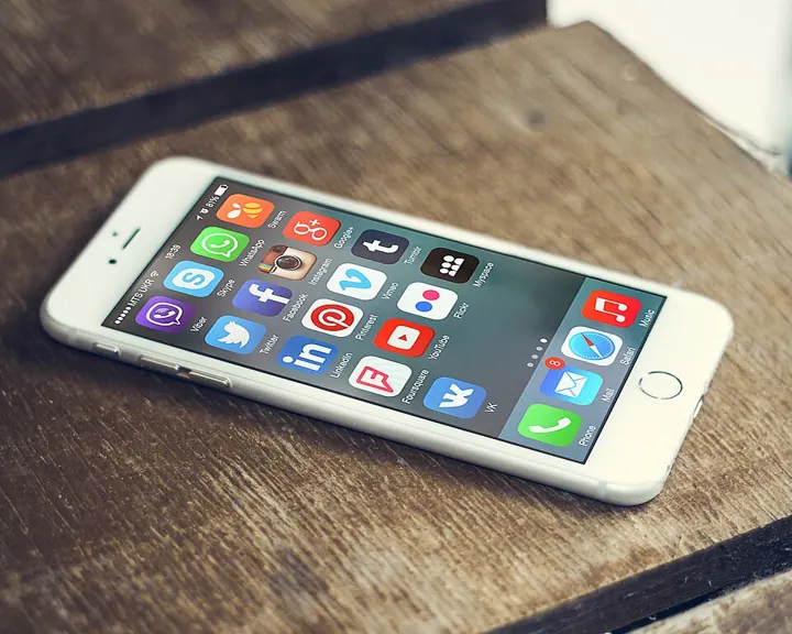 iPhone with app icons