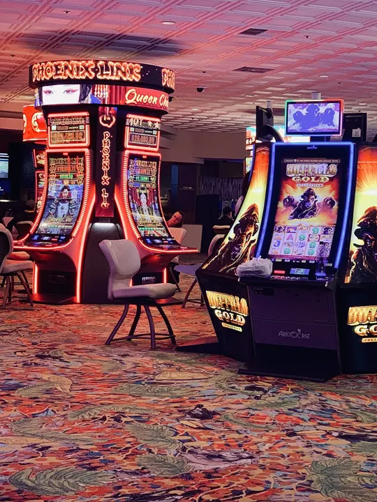 Slot machines in a casino