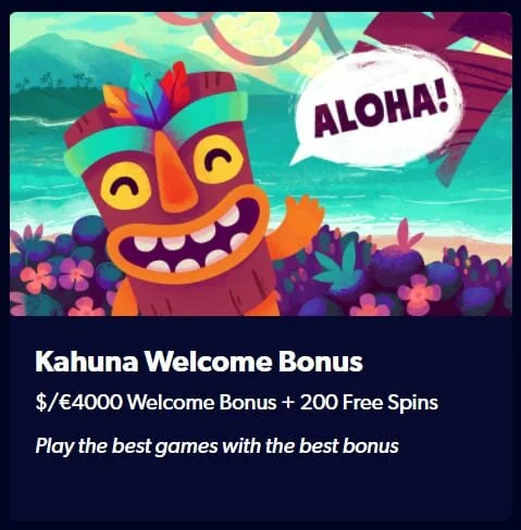 Kahuna Welcome Bonus