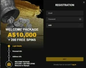 Registration page